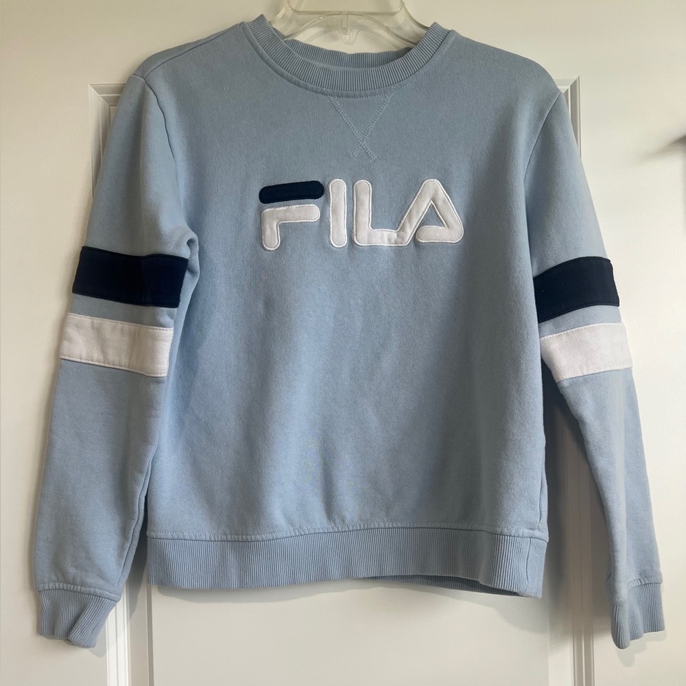 Fila Light Blue Sweatshirt Size Small